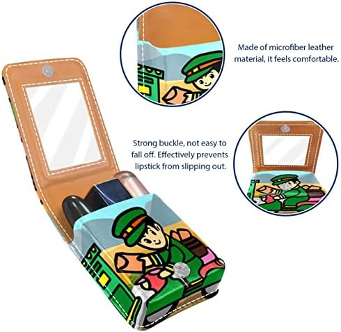 ORYUEKAN Mini torba za šminkanje sa ogledalom, torbica za kvačilo od umjetne kože, lijepa Poštarka