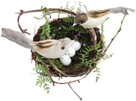 HOMOYOYO Umjetne biljke i cvijeće Uskršnji dekor 1 Postavite umjetno od dekorativne ptice jaje, ručno izrađene