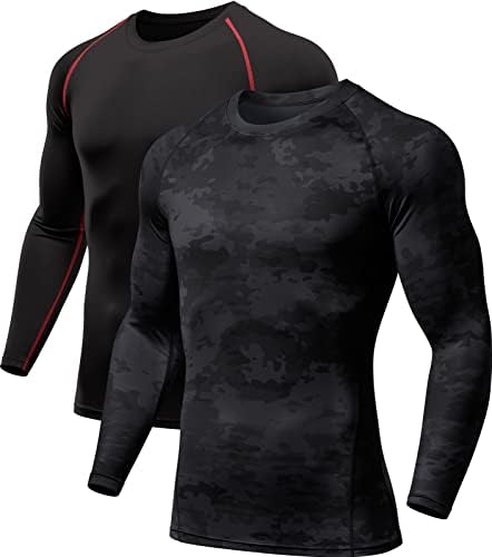 Athlio 1 ili 3 pakovanje muške košulje s dugim rukavima, zimska oprema Sportski slovni sloj gornji dio, atletska