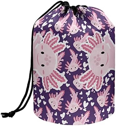 Poceacles Slatki crtani Axolotl Travel Kozmetičke vrećice za žene Prijenosne sklopive vrećice za šminkanje,