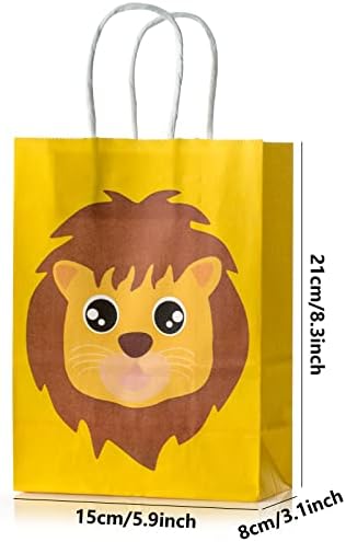 Kulusion 18 pakovanja Safari Životinje bombonske torbe za rođendanske zabave sa ručkama, Theme Theme