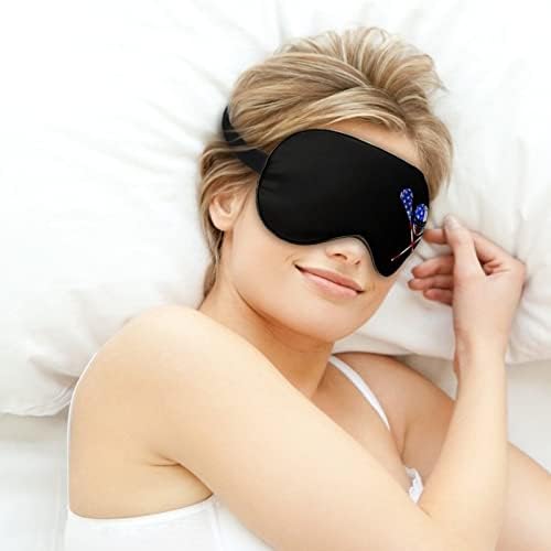 Lacrosse Američka zastava Spava za spavanje maska ​​Slatka sjena za oči Smiješna noćna pokrivača sa podesivim