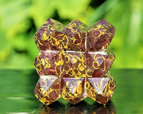Izvrsno prirodno polirano žuto smeđe Ajooba Jasper Kvarc Crystal Stone Cube 54 Piramide set Schorl Stone Chacras