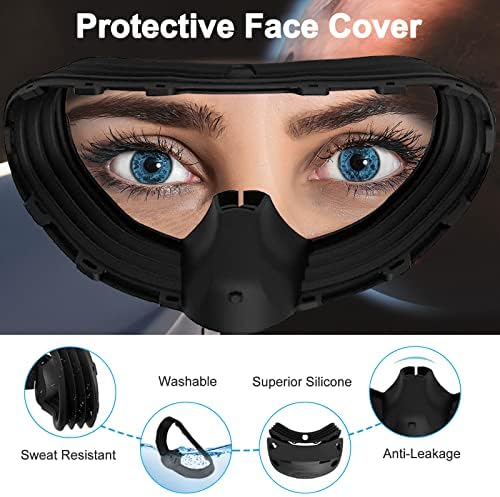 NINKI kompatibilni zaštitni poklopac za lice i leđa za PS VR2 Slučaj, 2-paket silikonske zaštitne