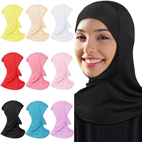 9 kom ženski Muslin hidžab jednobojna modalna hidžab kapa Podesiva rastezljiva Muslimah