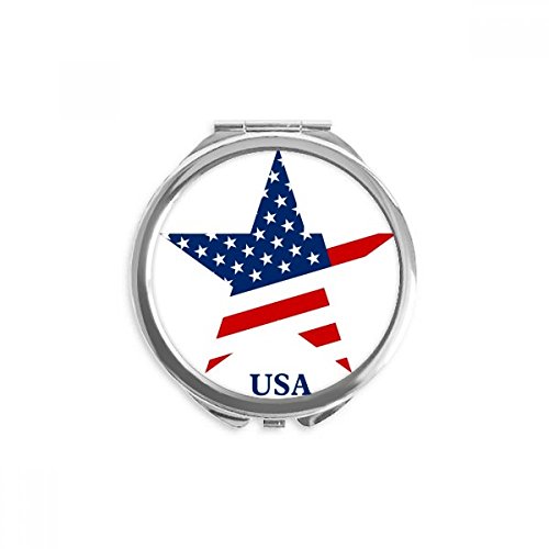 Američka zvijezda Zastava Američki uzorak ručno kompaktno ogledalo okruglo prijenosno džepno staklo