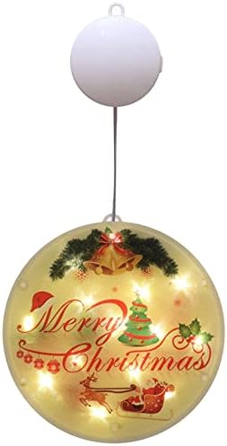 Božićni ukrasi prozora na baterije sa upaljenim LED lampicama za kamin na jelki prozor u zatvorenom i na otvorenom