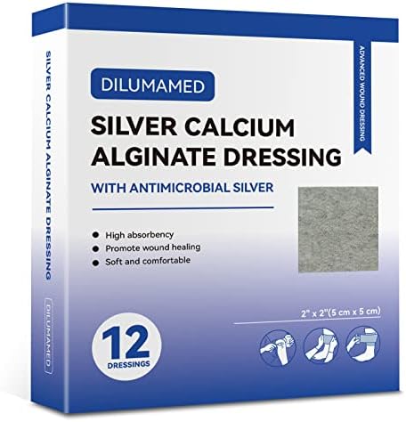 DILUMAMED srebro kalcijum alginat zavoj za rane 2x2, flaster sa visokom apsorpcijom za ranu u krevetu, ranu