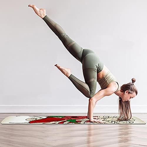 Debela neklizajuća Vježba & amp; fitnes 1/4 prostirka za jogu sa cvetovima grudnog koša Print za Yoga
