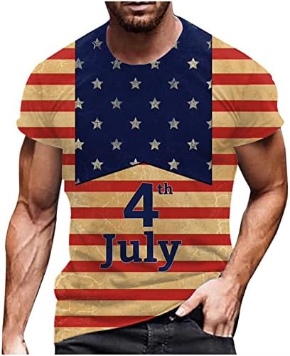 Lcepcy majice američke zastave za muškarce 2023 ljetna posada vrat kratki rukav grafički majice Četvrti