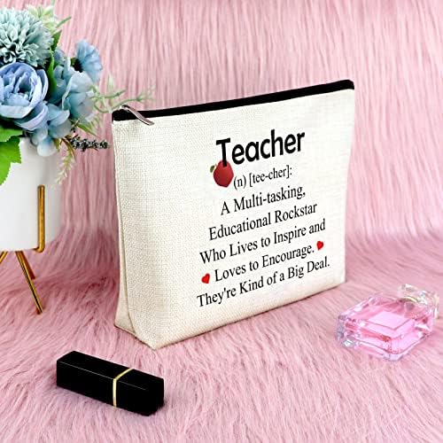 Sfodiary Teacher Appreciation Gift for Women makeup Bag Teacher Gift from Student Cosmetic Bag Thank