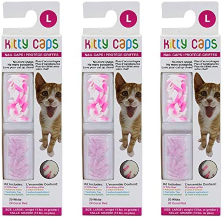 Kitty Caps kape za nokte za mačke | bijela sa ružičastim vrhovima & prozirno sa ružičastim sjajem,