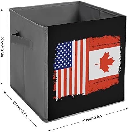 Amerika Kanada Zastava Sklopivi kanti za skladištenje Printd tkanini kocke košare kutije sa ručkama