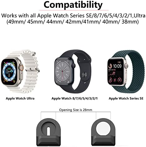 InitMMO štancanje za Apple Watch serija 7/6 / SE / 5/4 / 3/2 / 1- Nightstand Mode, silikonsko punjenje