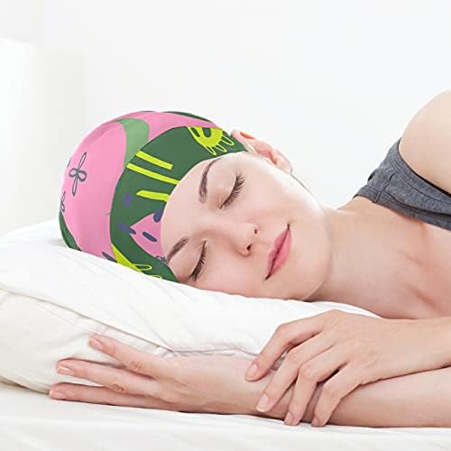 Kapa s lubanjem za spavanje Radni šešir Bonnet Beanies za žene tropsko lišće apstraktno slikanje spavanja
