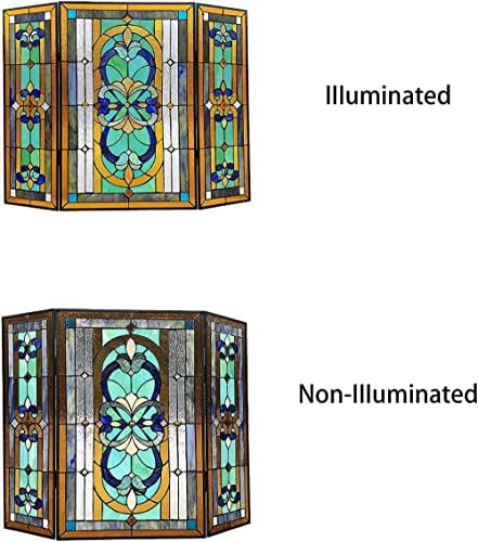 CHLOE rasvjeta Palace Tiffany-Style 3kom sklopivi viktorijanski vitraž kamin ekran 40 širina