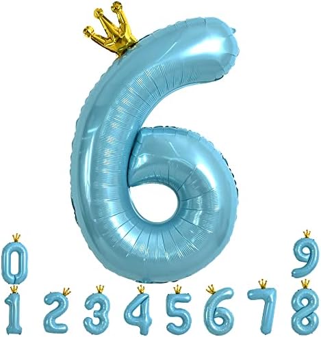 Toodful 40 inčni svijetlo plavi veliki makaronski brojevi baloni 0-9, broj 1-znamenkasti 1 helijum baloni,