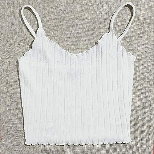 Miashui Basics V izrez čvrsti vrhovi Pulover Prsluk majica bez rukava Ženska ženska ženska bluza Tržište