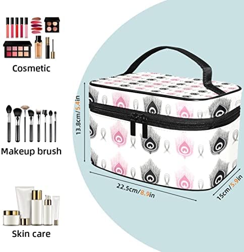 Crna i ružičasta paunska šminka za šminku za šminku za žensku kozmetičku torbu toalet torba za pohranu