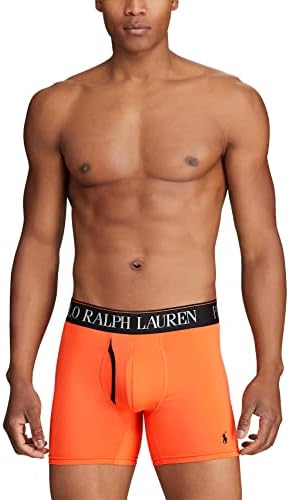 Polo Ralph Lauren muške 4D fleksibilne hlađenje microfiber bokserice, aktivna narančasta crna, kompanija