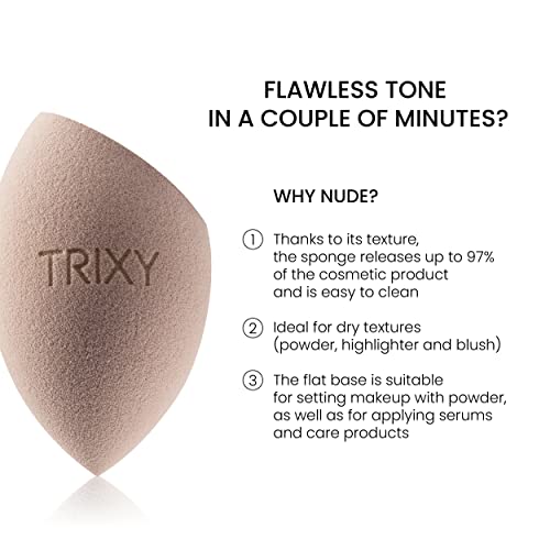 Trixy Beauty sunđer za šminkanje Meki i elastični hipoalergeni lateks bez miješanja pudera i krema za tečne