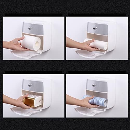 Ikaxiyo dvostruki sloj vodootporni zidni toaletni toaletni papir ručnik držač za odlaganje police, zgodan i