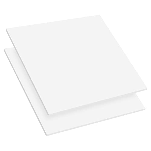 Mega Format prošireni PVC plastični listovi - 12 x 12 kruti bijeli lim za zanate, Signage, & displeji - Sintra, Celtec PVC ploča - vodootporna za upotrebu na otvorenom - 1/4 debljine-2-Pk-Bijela