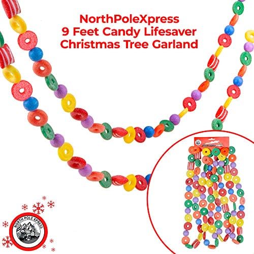 9 stopa plastični bombonski spasilica Gumdrop Ball Božićni vijenac | Gledano božićno drvsko drvo savršeno