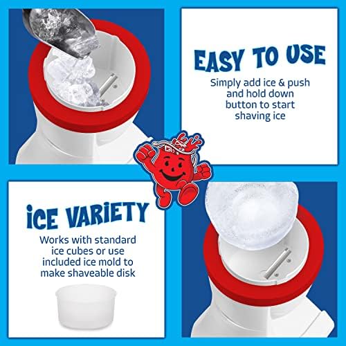 Nostalgia Kool-Aid brijanje ledena i snježnog konusa, uključuje kup ponovne upotrebe i dva ledena kalupa, oštrice