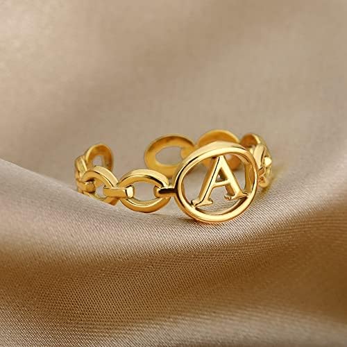 Oyalma početno slovo A-Z podesivi prstenovi za žene Zlatni Figaro prsten za otvaranje lanca za muškarce