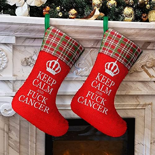 Držite miran i jebeni rak božićne čarape za božićne praznike Reverzibilna boja Promjena čarobnih