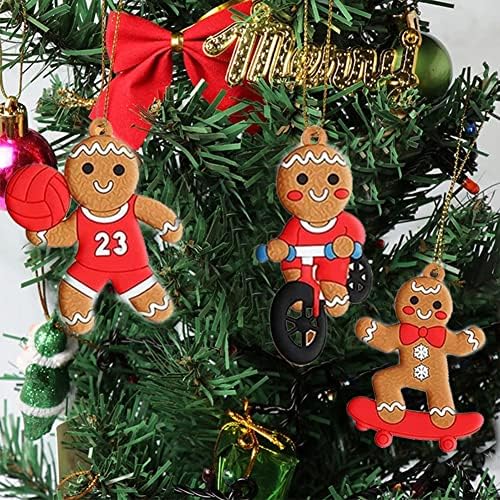 Lebery 12pcs MAN MAN MAN ukrasi za božićne ukrase drvca, 3 inčni visoki gingerman viseći čari menadžerske