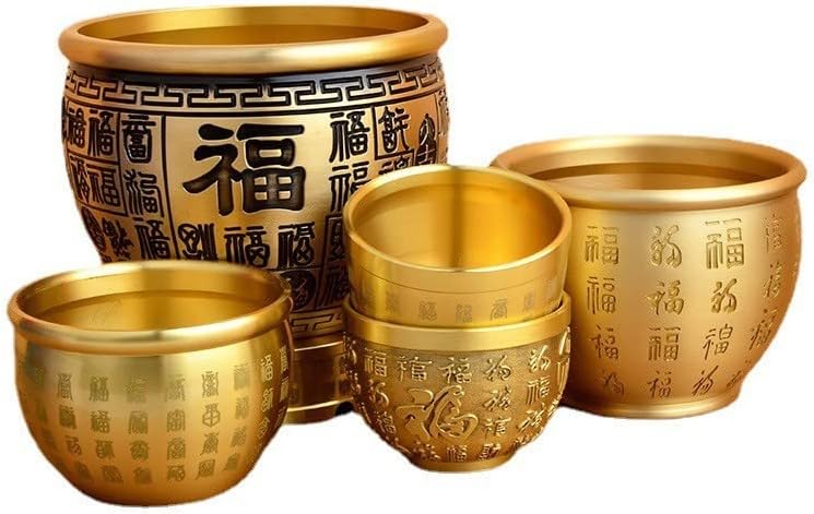 Xiexueurian Pure Brass Cornucopia Baifu Rice Cylinder Desktop Mali ukrasi Ashtray Studijski ukrasi Ručke