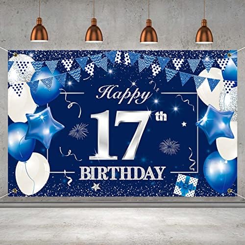 P.G Collin Happy 17. rođendan Banner Pokloni, 17 rođendanske zabave Dobavljači za dječake Djevojke