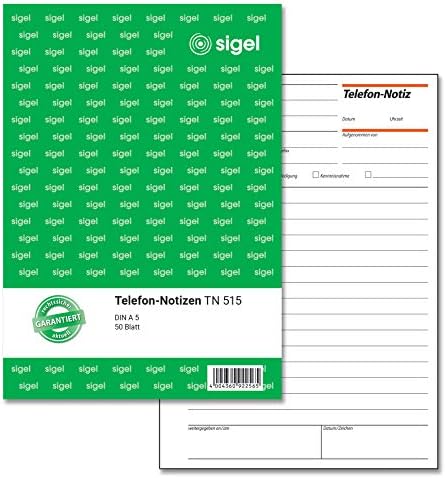Sigel TN515 A5 telefonski Notepad/paket od 1 komada