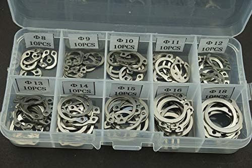 100pcs / Lot 304 Stainless Steel Circlip potporni prsten Snap prsten asortiman Kit sa kutijom