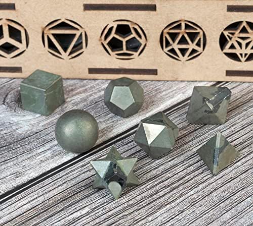 Crocon Golden PiritIt 7pcs Platonski čvrsti sastojci Crystal Geometry Set, platonski čvrstini