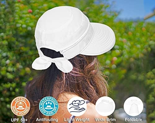 Sun Visor HATS širok veliki rub prazan gornji šešir za zaštitu od sunca 2 u 1 zip-off plaža sunčanica za