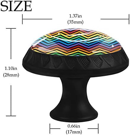 12 komada šarenih Zig Zag talasnih staklenih dugmadi za Komode, 1,37 x 1,10 u okruglim kuhinjskim
