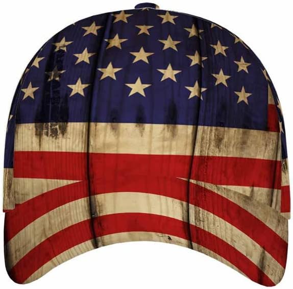 Alrbe Tin bejzbol kaps Drvena američka zastava Vintage American Flag Sun Hats Snapback Garmedar