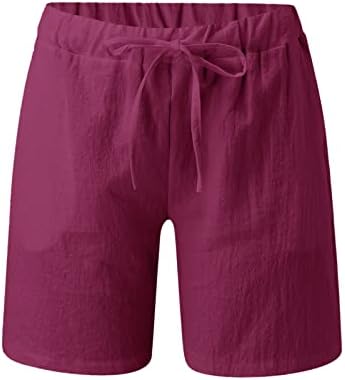 Posteljine kratke hlače za žene elastične visoke struk bagerice od papira u boji hlače labave letnje