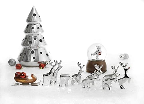Nambe crveno-nožena figurica | Zbirka odmora od metala | Kolekcionarski reindeer Christmas Home