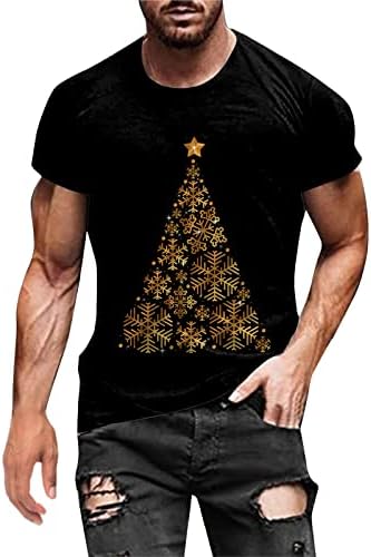 XXBR božićne muške majice vojnici kratkih rukava 3D Xmas Snowflake Tree Print Party GRAFIC