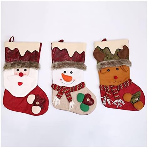 Deflab Socks Božićna dekoracija drva, snjegović čarapa čarka poklon torbe, poklon torbe, torbe,