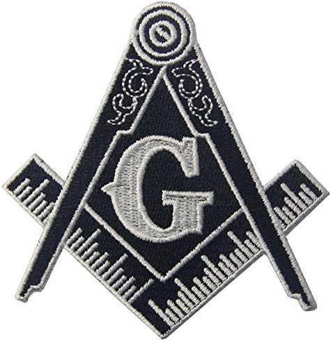 Emblem masonski logo vezeni freemason glačalo na šini zakrpa - bijela i crna