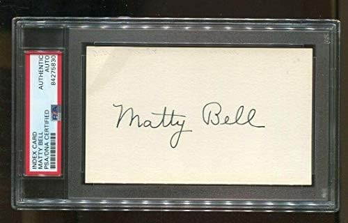 Matty Bell potpisan indeks kartica 3x5 potpisanim d:1983 Texas A& M SMU CFBHOF PSA / DNK-College Cut potpisa
