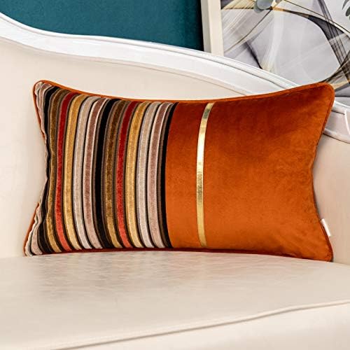 Yangest Burnt narančasta patchwork baršunasto bacanje jastuk za bacanje zlata zlatni kožni jastuk