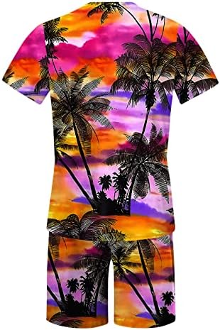 Muškarci Proljeće ljeto odijelo Plaža Kratka rukava od tiskane majice kratki set 2 komadna košulja pant sa džepnim