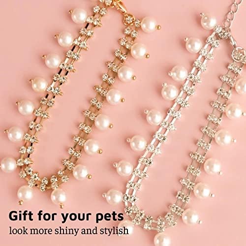 Pearl Cat Collar - Bling Rhinestone Pearl Collar podesivi nakit lanac za vrat za male životinje mačka