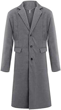 Muški zimski kaputi Muški britanski stil solidne boje dugim kaputima Modni jakni za toplu vunene kapute